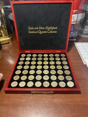 Complete Set (56) US Gold And Silver Highlighted STATEHOOD QUARTER Collection - Image 1 of 4