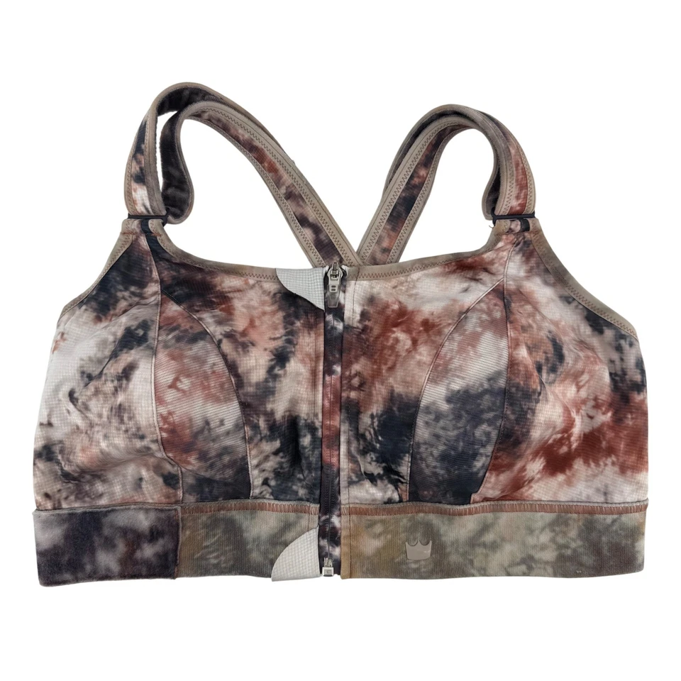 SHEFIT Ultimate Sports Bra Tie Dye Front Zip Adjustable Fit 1 Luxe High Impact - Image 1 of 4