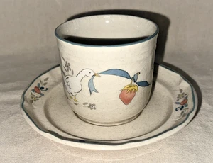 Vintage International China "MARMELADE" Tasse & Untertasse Set - Gans Ente blaues Band - Bild 1 von 3