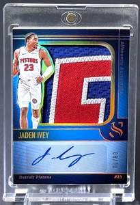 ( /10 ) Jaden Ivey 2024-25 Silhouette GU Patch Autograph Holo Gold Auto Pistons - Picture 1 of 2