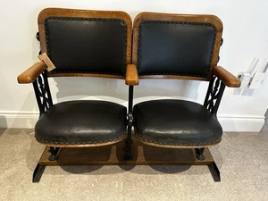 Vintage Cinema Seats Set of Two - Picture 1 of 5