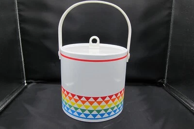 Cubo de hielo de vinilo vintage blanco y arco iris Cottage Core MCM 1960’s ver descripción Foto 1 de 4