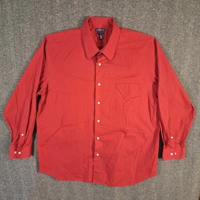 Camisa de vestir Croft & Barrow para hombre talla 17 1/2-18 34/35 calce clásico roja manga larga Foto 1 de 4