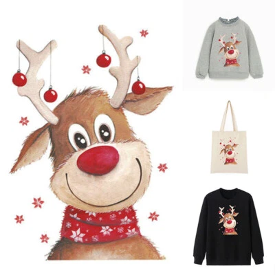 DIY decor iron-on appliques transfer clothing t-shirt dresses christmas patch - Image 1 of 4