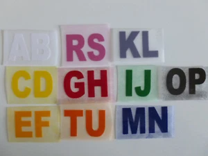 2 x Satz Initialen Flock für Trikot, Trainingsanzug, Shirt, 5cm, Farbe wählbar - Picture 1 of 1