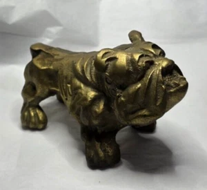 Vintage Solid Brass English Bulldog Desk Paperweight Figurine Heavy Collectible - Picture 1 of 11