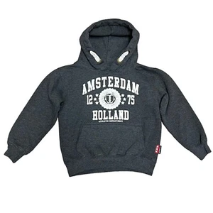 Total Dutch Hoodie Sweatshirt Size 5-6 Yrs Gray Amsterdam Holland Hooded Unisex - Picture 1 of 12