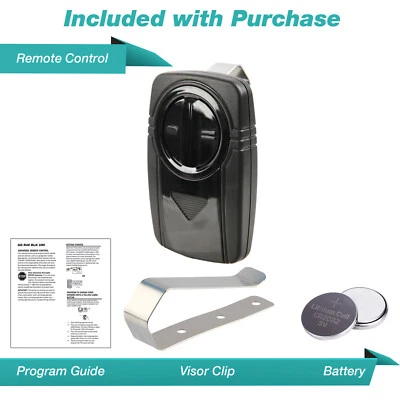 Garage Door Opener 2-Button Remote Black for Universal Chamberlain KLIK5U - Image 1 of 4