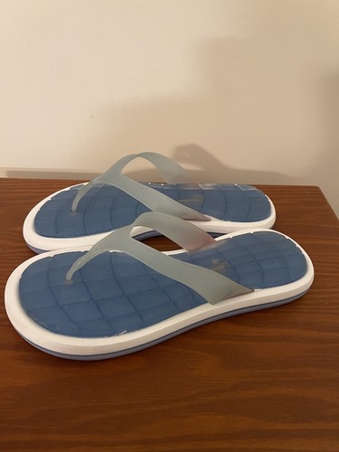 NUOVI sandali Puma donna comfort gelatina bianchi e blu acqua infradito taglia 6