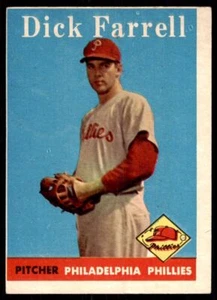 1958 Topps Dick Farrell Baseball Cards #76 - Picture 1 of 2