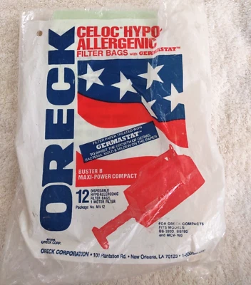 Pack 5 Oreck Buster B Filter Bags 88-280D BB180 MCV-160 From 1994 - Image 1 of 4