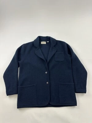 Suéter Marisa Christina Mujer Grande Azul 100% Lana Cárdigan Blazer Peso Pesado Foto 1 de 4