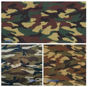 CAMO 100% COTTON  fabric, Sewing, Craft, quilting, Green  & Brown  UK SELLER  - Picture 1 of 4
