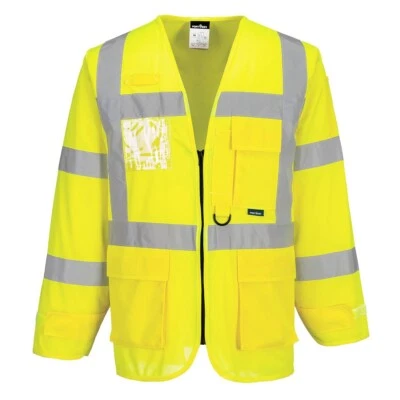 Portwest Hi Vis Executive Jacket Vest Waistcoat with Safety Pockets  S475-2XL - Image 1 of 2
