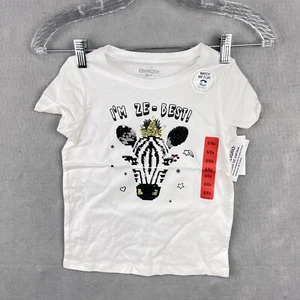 oshkosh b'gosh Girls Crew Neck Zebra Design T Shirt Color Pink Size 6 New - Picture 1 of 12