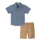 Calvin Klein Jeans Little Boys 2Pc. Logo-Print Chambray Shirt & Twill Shorts 5