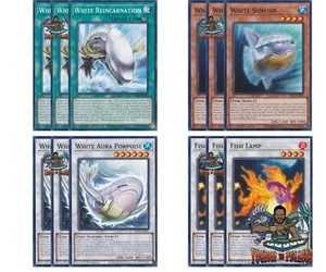 Yugioh! 3x Lámpara Blanca Pez Sol Aura Marsopa Reencarnación Pez PHNI 1a Edición Casi Nuevo - Imagen 1 de 1