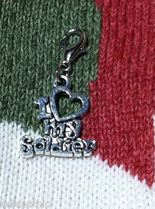 Love My Soldier Charm Antique Tibetan Silver Bookmark Scrapbooking Bracelet - Picture 1 of 1