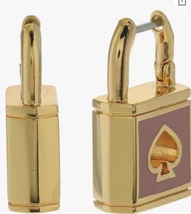 Boucles d'oreilles gouttes grand fard à joues Kate Spade ton or serrure et bêche 68 $ G61 - Photo 1/1
