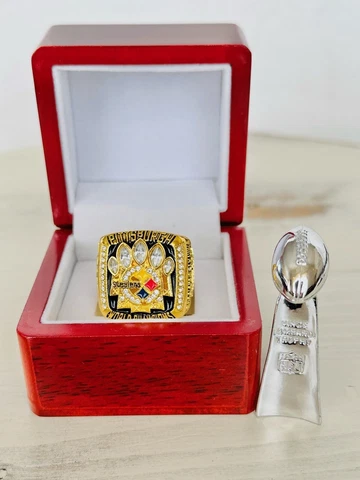 2005 Pittsburgh Steelers Ring W Box + Trophy, Super Bowl Championship, USA SHIP Cover
