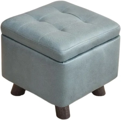 Faux Leather Storage Ottoman, Square Cube Foot Rest Stool, PU Leather Tufted Foo - image 1 of 4