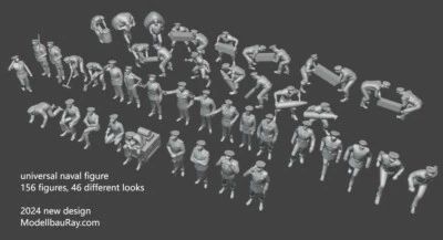 1:700, 1:350, 1:200 universal naval figure, Figuren, 156 figures, 2024 NewTool 8 - Bild 1 von 4