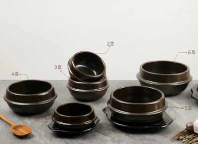 Korean Earthen Clay Pot Heat Resisting Ceramic Bowl Ddukbaegi 뚝배기 6 Size - Image 1 of 4