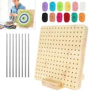 Crochet Blocking Peg Board Knitting Craft Board Square Mat Granny Crochet Gift - Picture 1 of 11