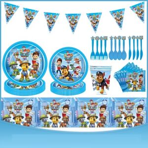 Boys Paw Patrol Party Supplies Balloons Kids Birthday Decoration Tableware