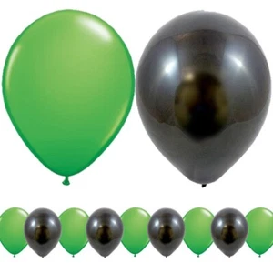 10pk Army Green & Black Latex Balloons 12" Boys Military Theme Party Decorations - Picture 1 of 3