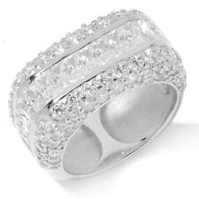 HSN Victoria Wieck Baguette & Round Cubic Zirconia Squared-Off Ring Size 9