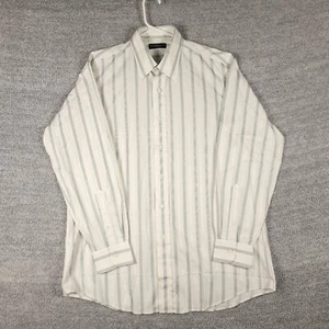 The J Peterman Company Shirt Men L 16-33 White Striped Long Sleeve Made in USA - Picture 1 of 10