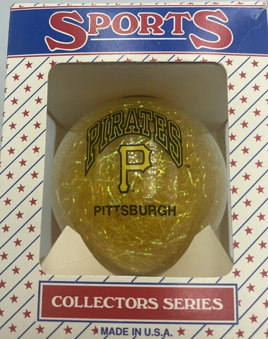 Vintage Pittsburgh Pirates Glass Ball Gold Fill Topperscot Christmas Ornament Cover