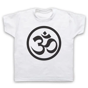 HINDU SYMBOL OM RELIGIOUS RELIGION SACRED SOUND AUM KIDS CHILDS T-SHIRT - Picture 1 of 11