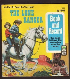 The Lone Ranger 1977 Peter Pan 45 Record & Read Along Book - Imagen 1 de 3