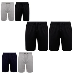 Mens Lounge Shorts Pyjama Jersey Short 100% Organic Cotton Pajama Pack Of 2 - Picture 1 of 9