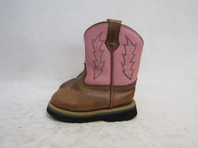 John Deere Toddler Size 6 M Pink Brown Cowboy Western Boots - Image 1 of 4