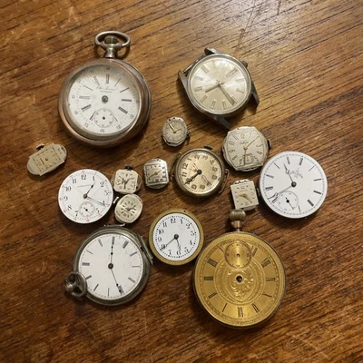 Lot Vintage Wrist An Pocket Watches PARTS/REPAIR - Image 1 of 4