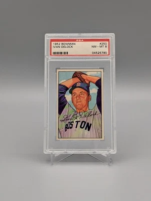 1952 Bowman #250 Ivan Delock Red Sox PSA 8 - Image 1 of 2