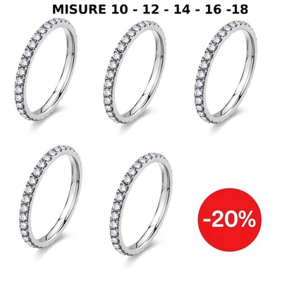 Anello veretta donna acciaio e zirconi Sagapo Dazzly SDZ157 S'agapo raffinato - Immagine 1 di 4