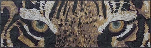 Mosaic Tiger  Close Up Wall Tiles Wildlife Marble ART - Picture 1 of 1
