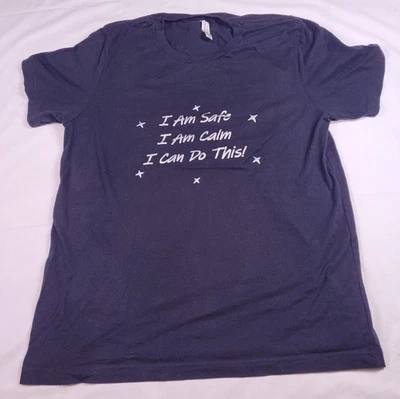 Camiseta para mujer Bella + Canvas "I Am Safe I Am Calm I Can Do This" grande azul marino gráfico Foto 1 de 4