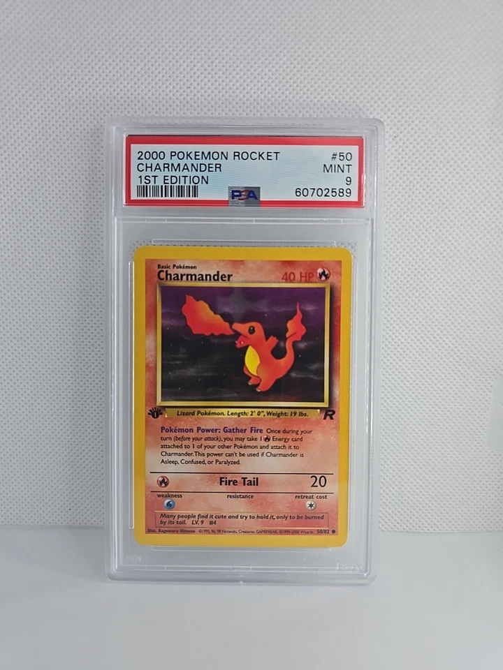 2000 Pokemon Charmander 1st Edition #50/82 Team Rocket PSA 9 Mint 60702589 - Image 1 of 2