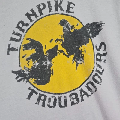 Camiseta Turnpike Troubadours Roosters L Blanca y Negra Manga 3/4 Raglán Banda Camisa Foto 1 de 4