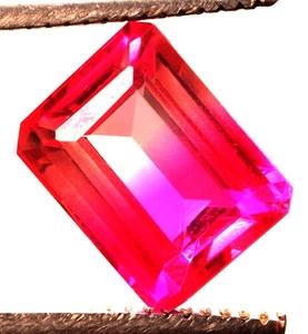 10.95 Cts. Natural Brazilian Bi-Color Tourmaline Emerald Cut Certified Gemstone - Picture 1 of 3
