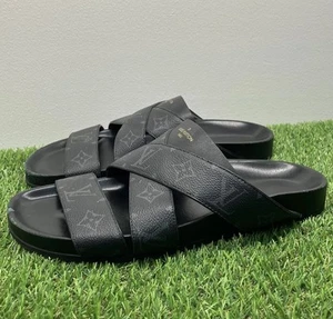 Sandali Louis Vuitton in pelle taglia 8 LV (9-9,5 US) 'Monogramma nero grigio' |PULITI! - Foto 1 di 15