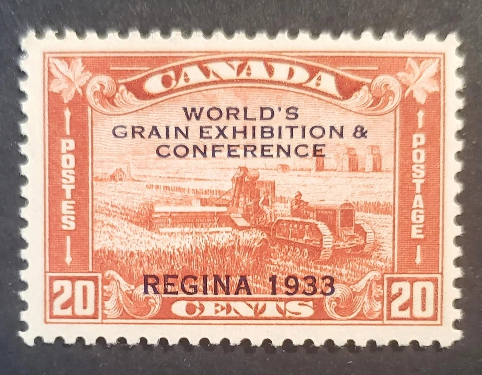 Stamps Canada Mint: #203  20c brown red Harvesting Wheat  overprint   F-VF MH - Image 1 of 1