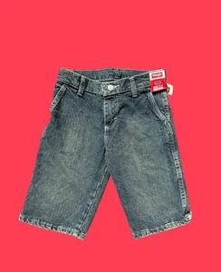 Wrangler Boys Denim Youth Slim Straight Shorts Jorts Flex Comfort NWT Dark Wash - Picture 1 of 4