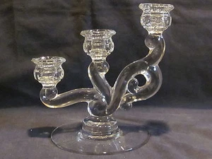 Heisey Cascade 3-Lite Candlesticks - Picture 1 of 1