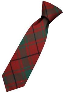 Mens Wool Tie in Scottish Woven MacDonald Lord Of The Isles Red Ancient Tartan